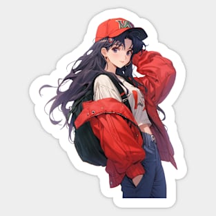 Misato Katsuragi Anime girl Illustration streetwear Sticker